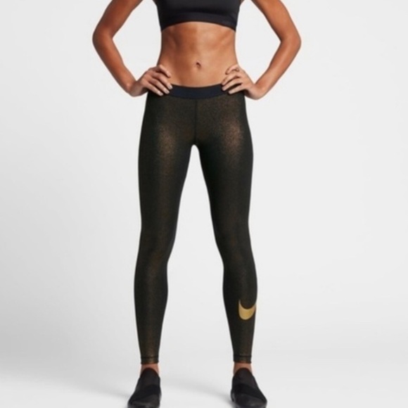 nike gold glitter leggings